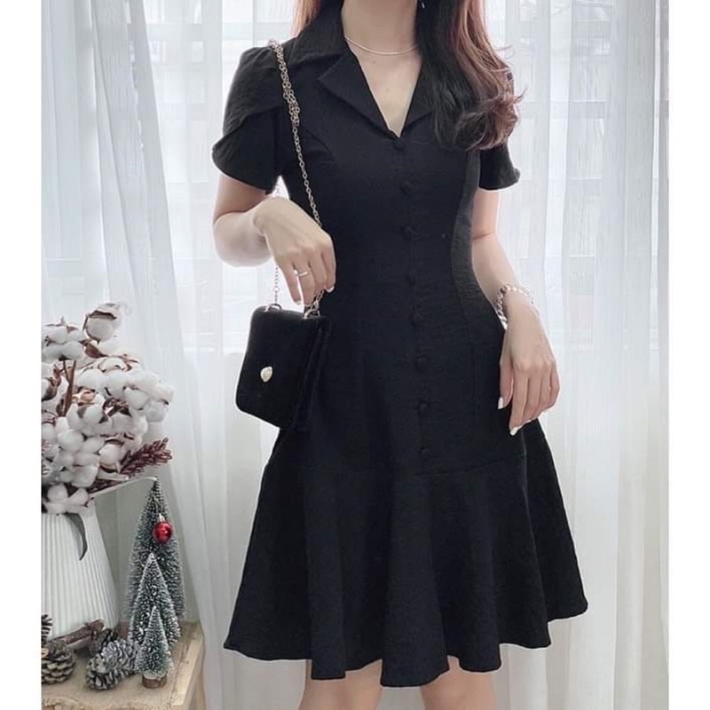 KT56 Đầm đuôi cá cổ vest ( có bigsize )