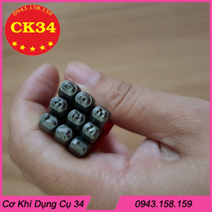 Bộ đục số, đóng số 3mm - Xuôi
