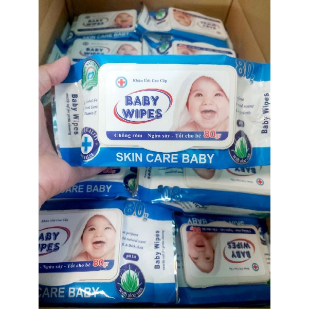 HỎA TỐC ( COMBO 10 GÓI ) Khăn ướt Baby Wipes 80g KHÔNG MÙI.