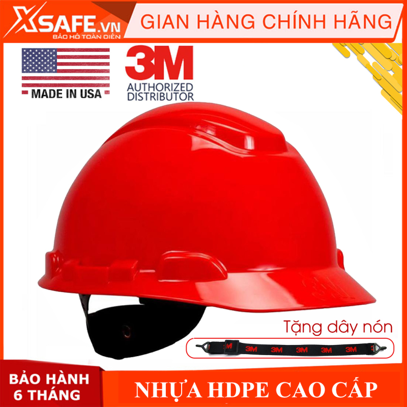 Mũ bảo hộ 3M H705R - Nón bảo hộ nhựa HDPE siêu cứng, khóa vặn, dây nón co giãn, lồng nón 4 chấu điều chỉnh được độ cao [XSAFE] [XTOOL]