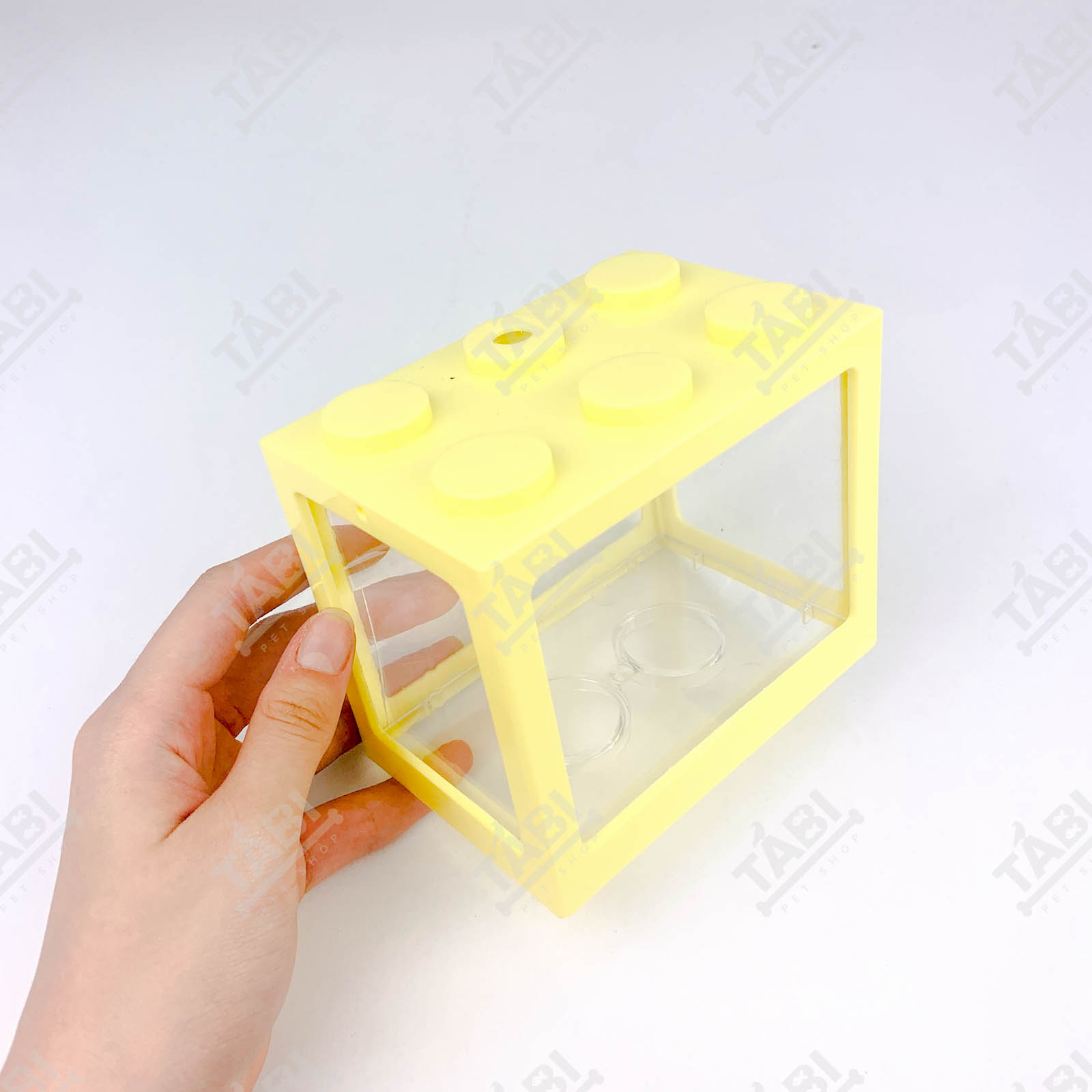 Hồ Cá Lắp Ráp LEGO (Màu VÀNG)  Mini 12x10.5x8CM - Bể Cá Mini Nuôi Cá Beta Guppy 7 Màu...