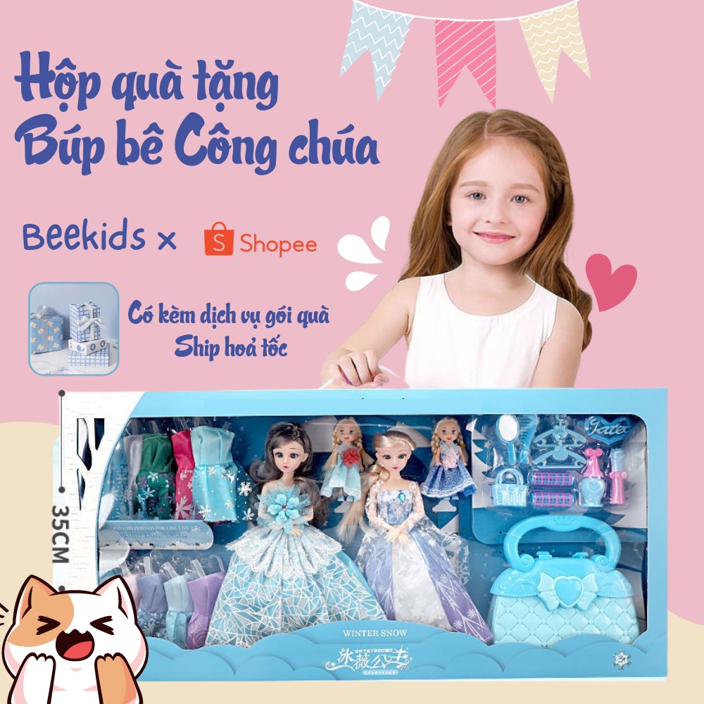 Hộp búp bê quà tặng,đồ chơi bé gái búp bê Barbi công chúa Elsa hộp quà
