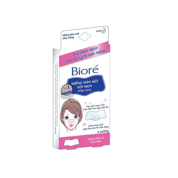 [HCM]Hộp 4 miếng dán mũi lột mụn Bioré