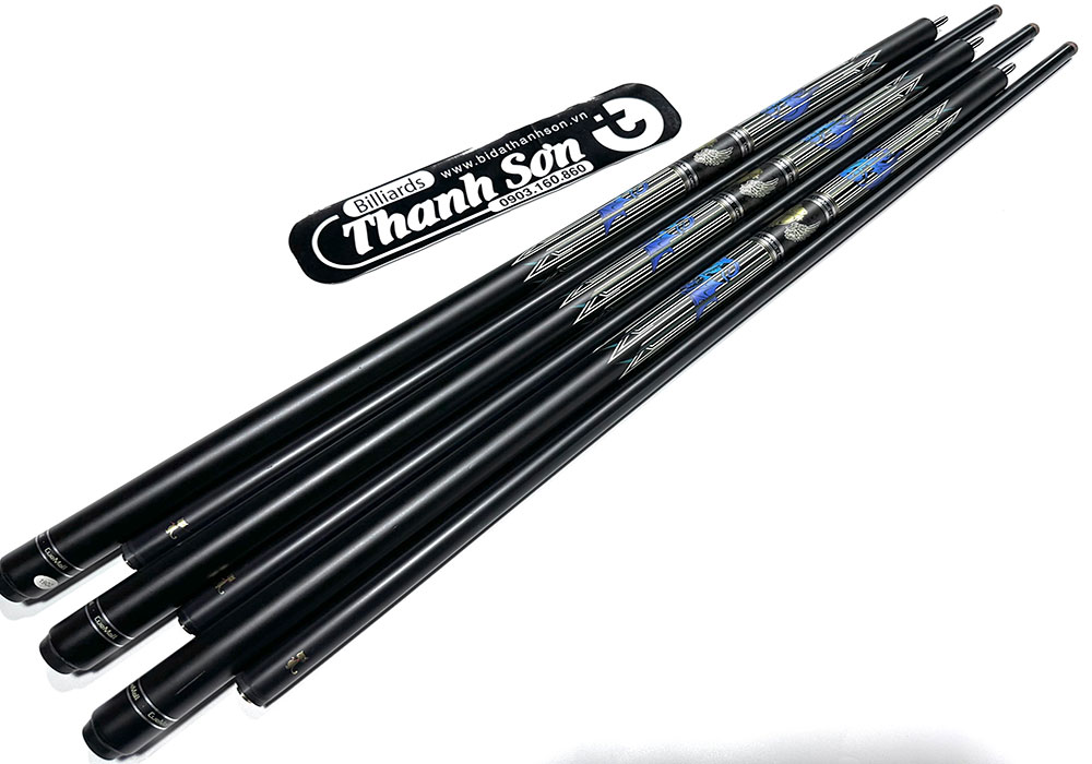 COMBO CƠ BIDA LỖ CUE MALL PHỦ CARBON [ BAO CƠ + BAO TAY ]