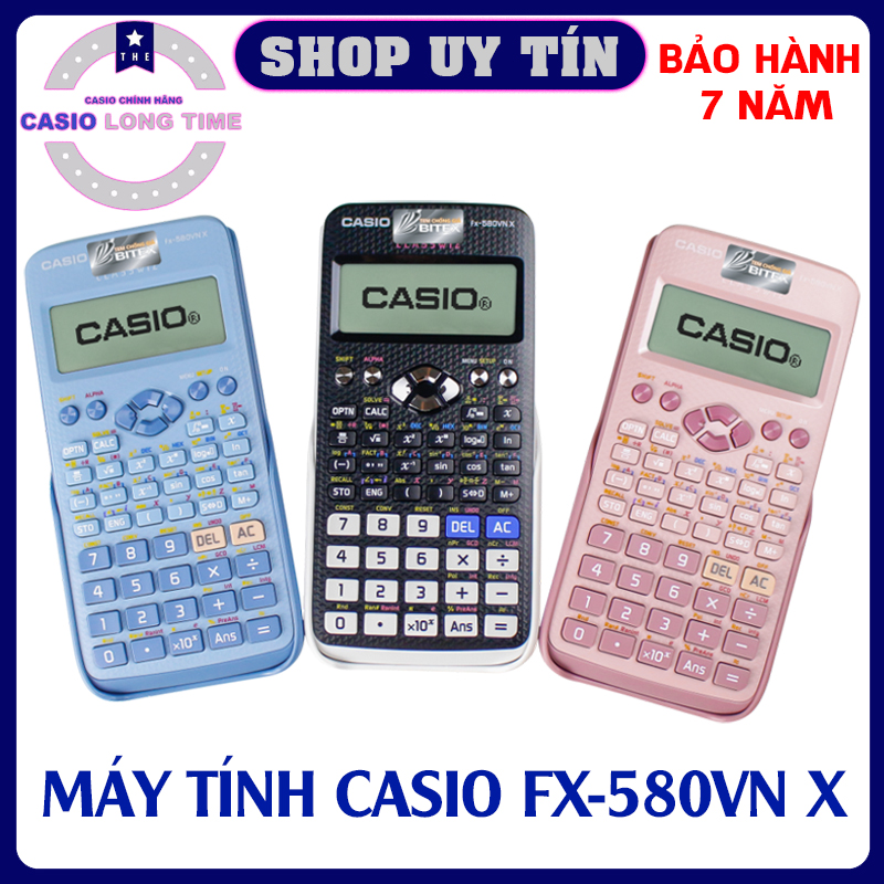 Máy Tính Casio Fx-580VNX Chính Hãng Bảo Hành 7 Năm - Máy Tính Thế Hệ Mới Với Chức Năng Chuyển Đổi Tiếng Việt - Máy Tính Casio Chính Hãng Với 3 Màu Sắc Trẻ Trung - Máy Tính Chính Hãng Giá Rẻ