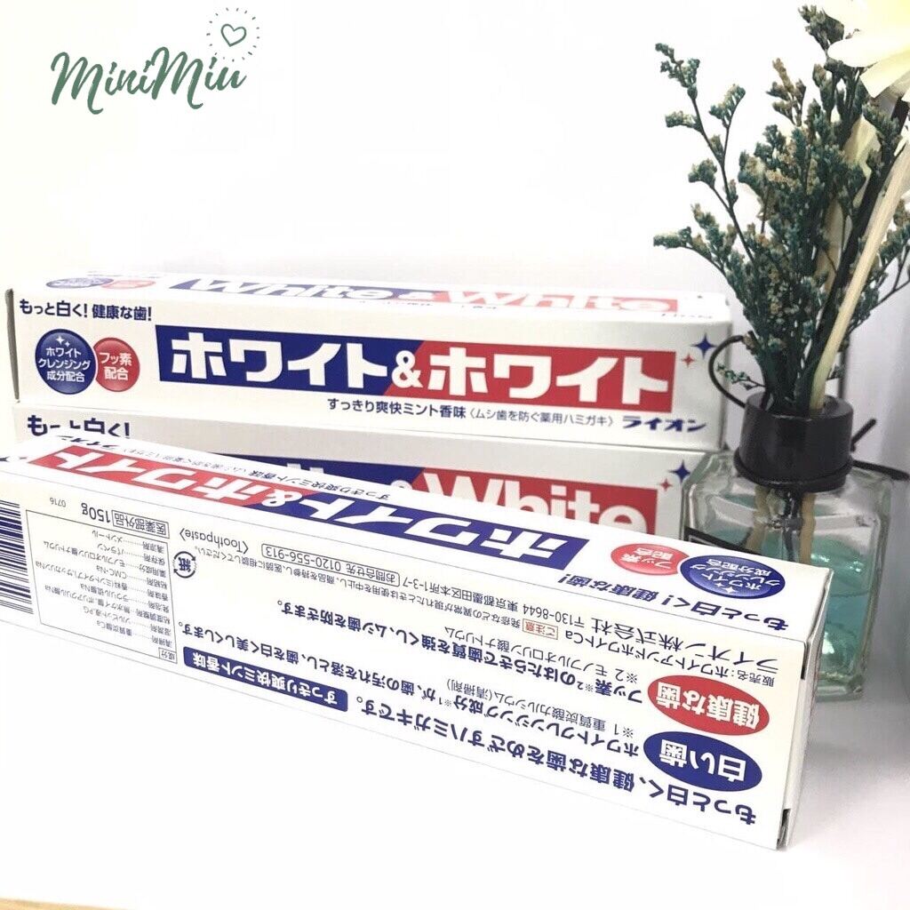 [HCM]Kem đánh răng làm trắng LION White & White 150g (Nhật Bản)- MiniMiu
