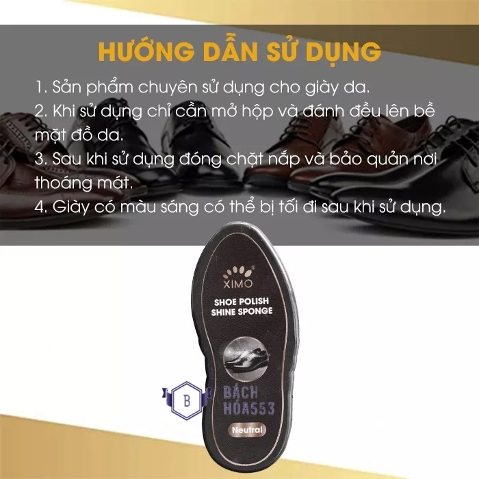 Xi Mút Đánh Bóng Giày Da, Chống Nước XIMO 50G