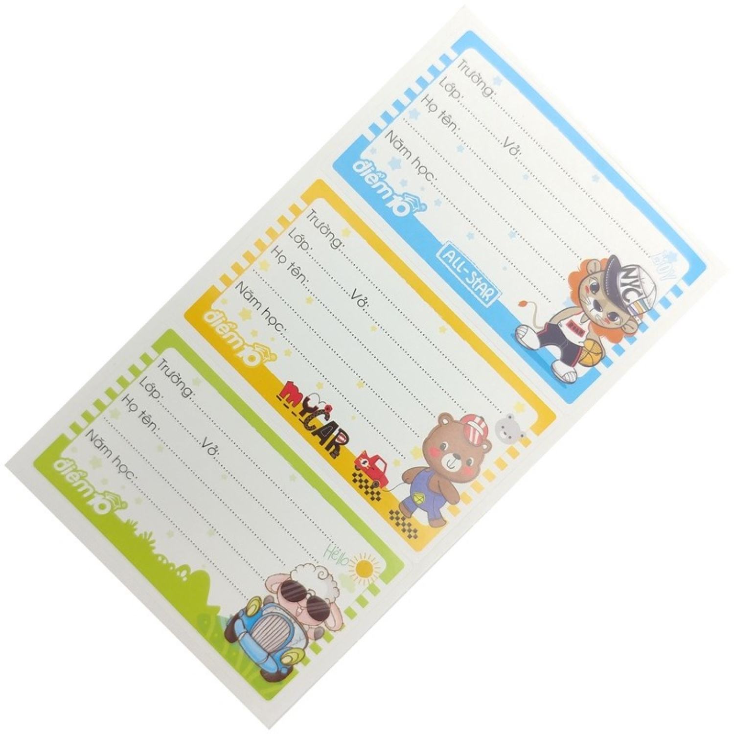 Nhãn vở Thiên Long điểm 10 TP-NBL01 (12 nhãn/tập) được sản xuất bằng công nghệ hiện đại có độ dai, mịn cao