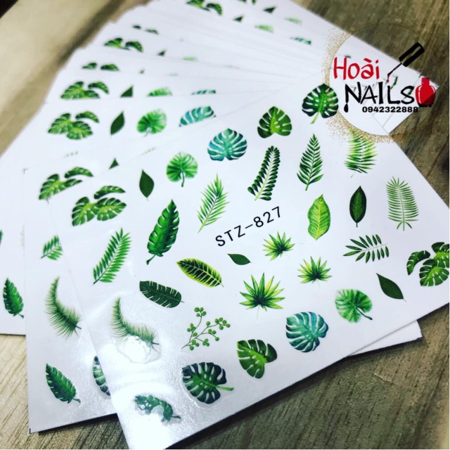 Sticker nước hoa lá Phụ kiện Nail