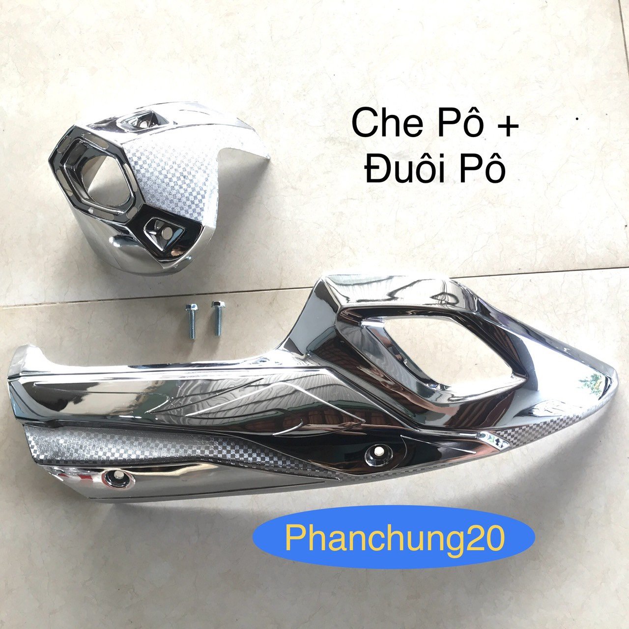 SH 2017 2018 2019 ỐP CHE PÔ + ĐUÔI PÔ DÙNG  CHO ĐỜI XE SH CACBON / CROM