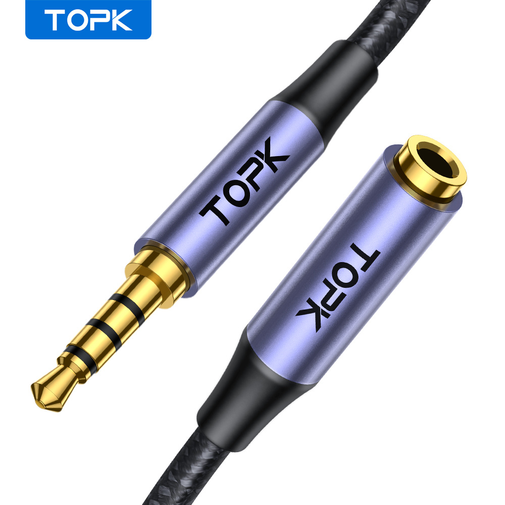 TOPK YP10 Audio Cable Direct Supply 3.5mm Male to Female Audio Cable Computer Cable Audio Headphone Extension Cord