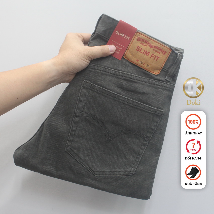 Quần Kaki Jean Màu Vàng Kem DKA-08, Quần Kaki Nam dáng ôm đứng, Chất vải co giãn thoáng mát, Sang trọng Lịch sự - DOKI