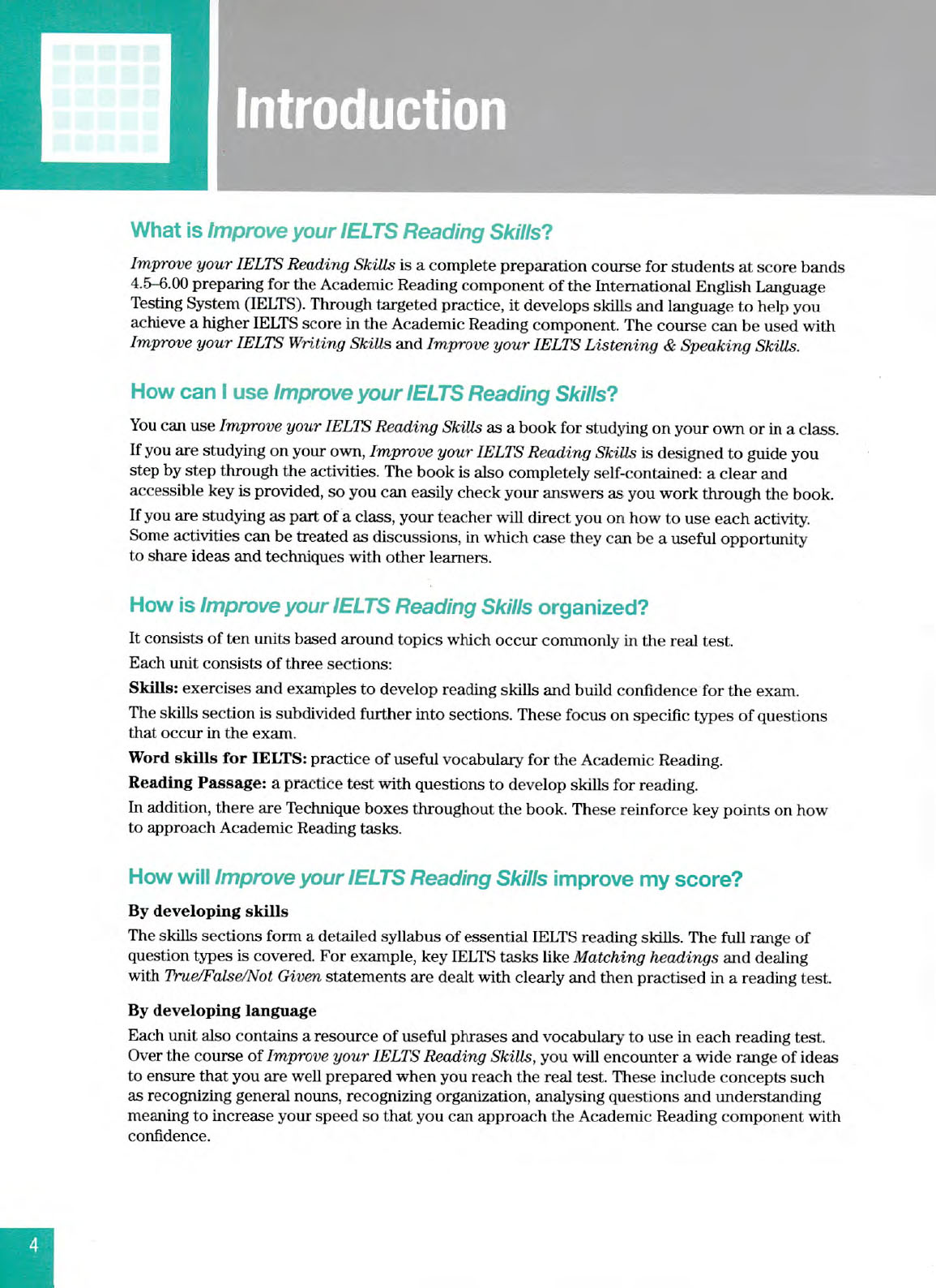 Improve Your Skills Reading for IELTS 4.5-6 Student with Answer Key (sach mau)