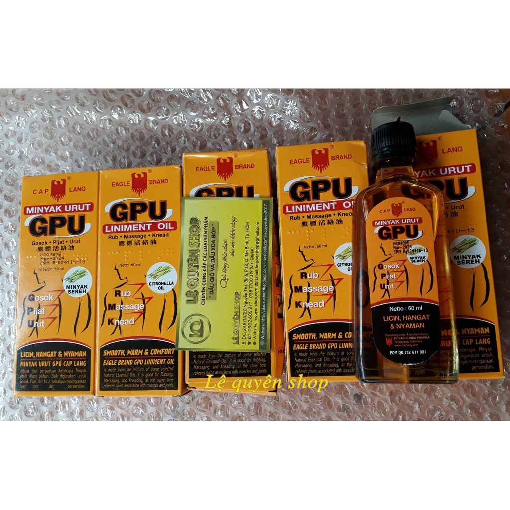 Dầu xoa bóp MINYAK URUT GPU 60ml chính hãng