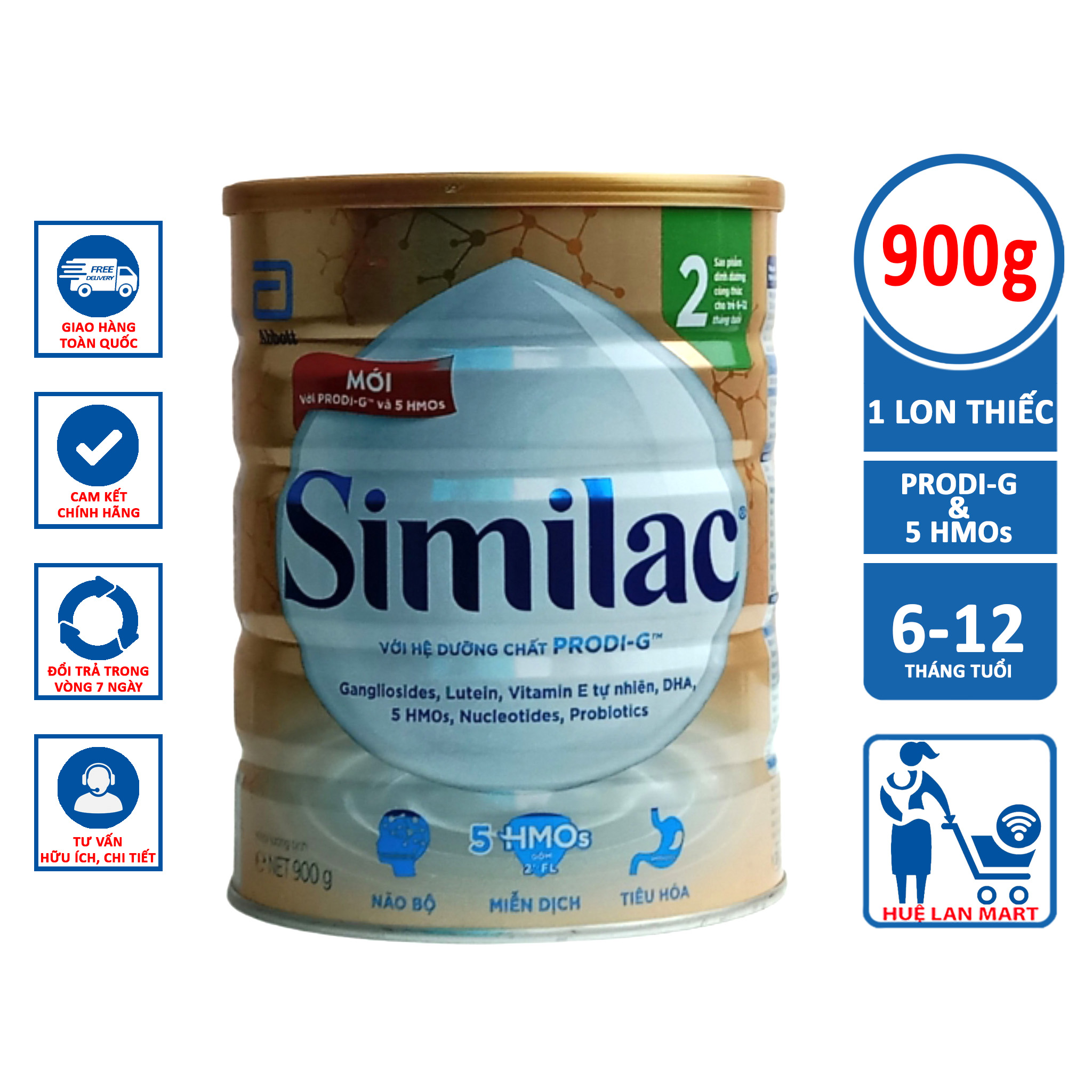 Sữa bột abbott similac 2 900g dưỡng chất PRODI-G và 5 HMOs não bộ miễn dịch tiêu hóa