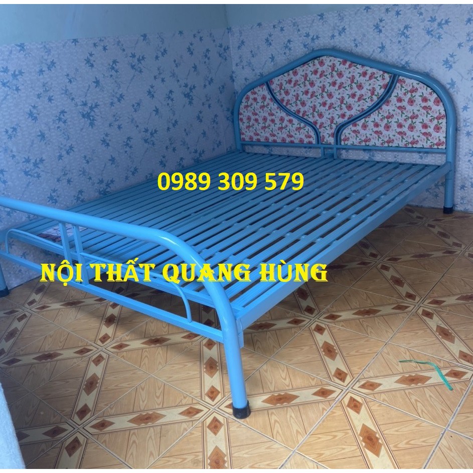 Giường sắt ống tròn ngang 1m6 cao cấp hcm