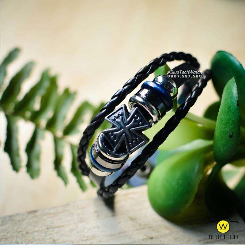 Vòng tay da handmade chữ thập