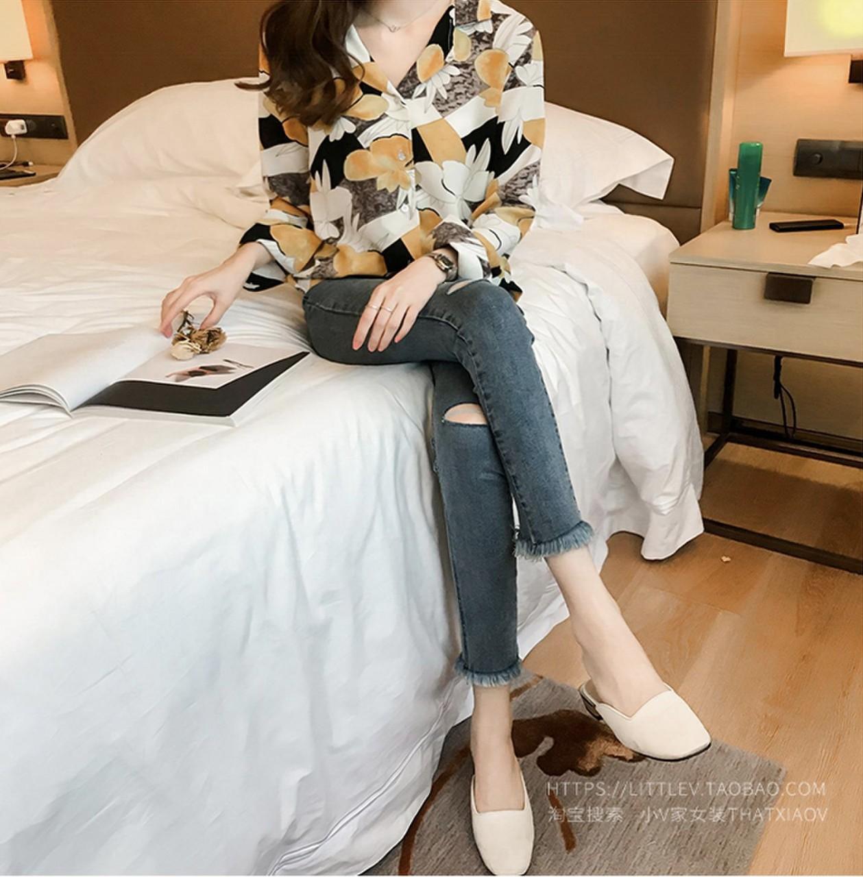 Áo sơ mi hoa chiffon - Áo sơ mi lụa mềm mát