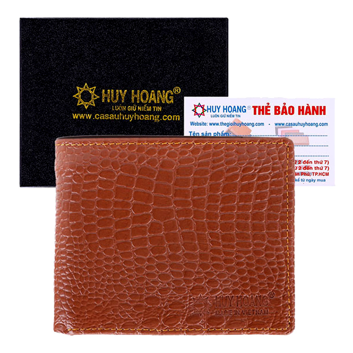 Men's black, brown and dark brown crocodile pattern cowhide wallet hk2110-11-12-52