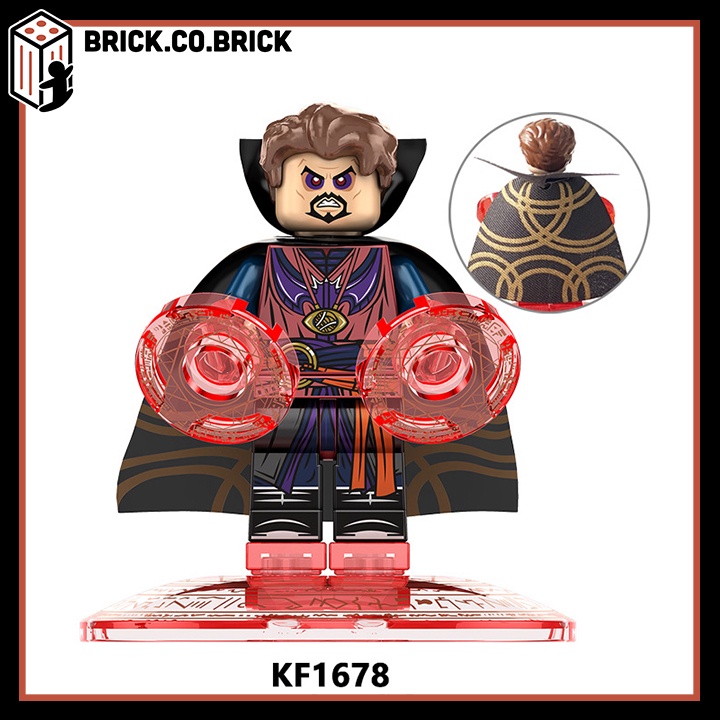 Đồ chơi lắp ráp nhân vật bác sĩ lạ doctor strange vũ trụ hỗn loạn đế tròn trong suốt mới wong mordo kf6157
