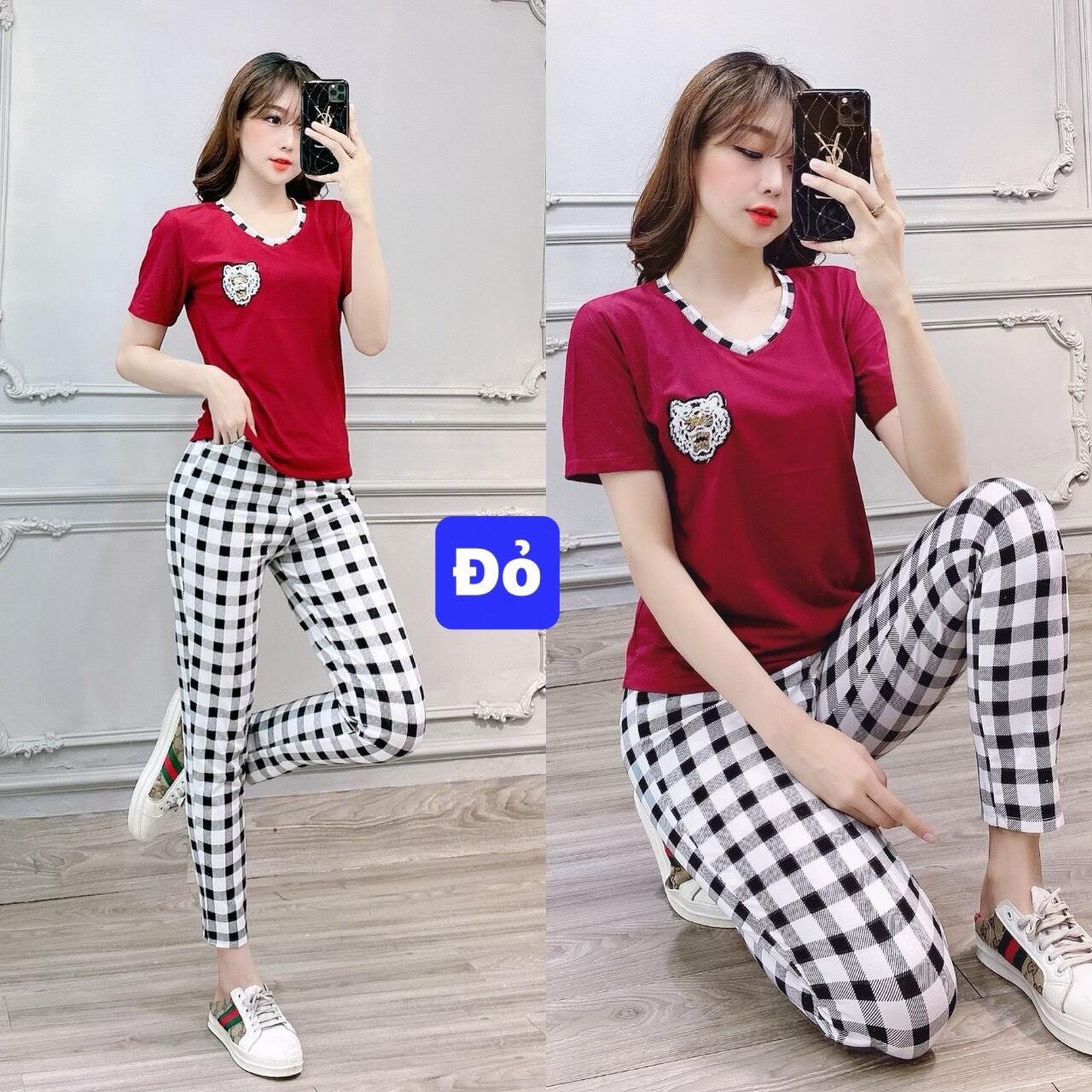 Set bộ đồ mặc nhà nữ có size 70KG cực đẹp
