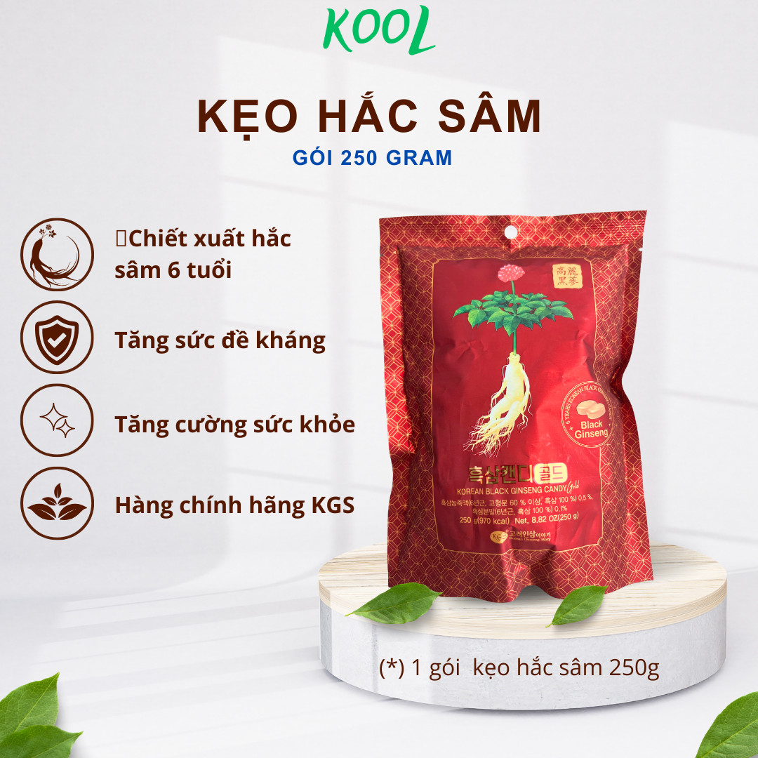 KẸO HẮC SÂM HÀN QUỐC - CHÍNH HÃNG KGS ( hoả tốc TPHCM )