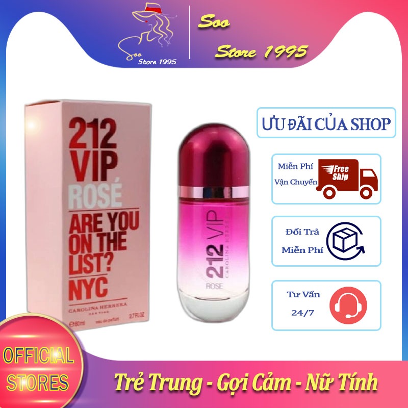 [FREE SHIP] Nước Hoa Nữ Carolina Herrera 212 Vip Rose EDP