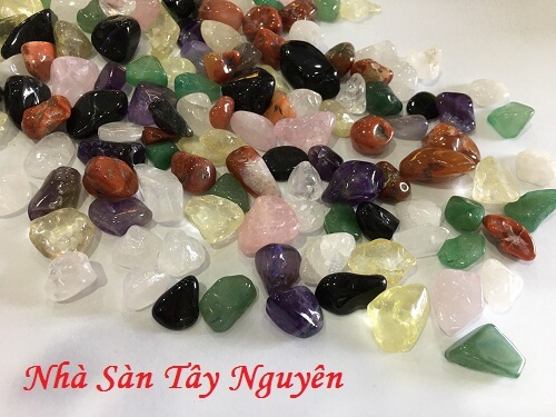 Đá Thạch Anh Vụn Tím Đánh Bóng Phong Thủy. LZ
