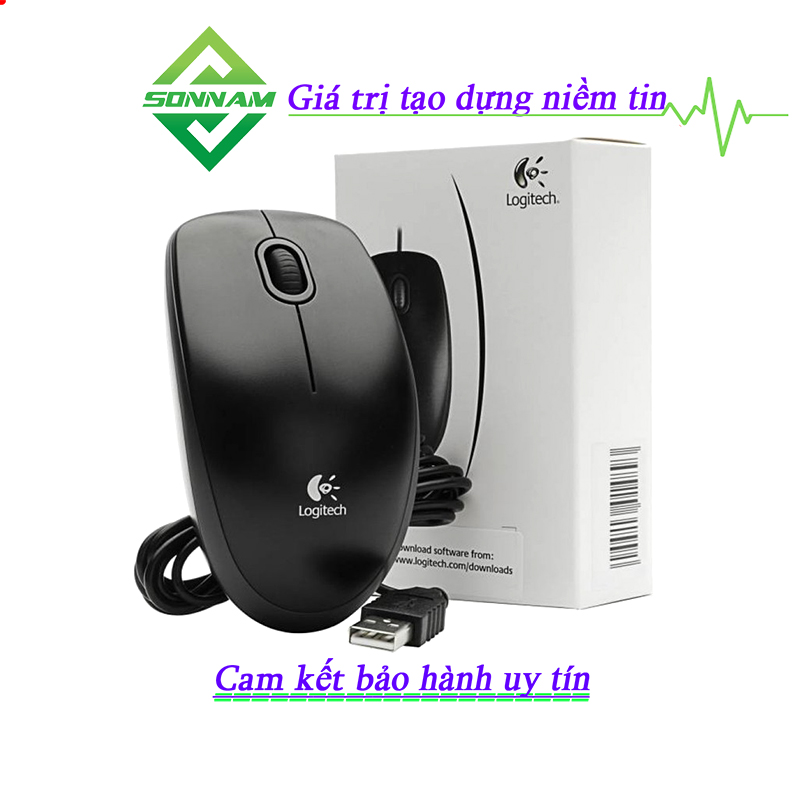 Chuột Logitech B100 Kết Nối USB Chính Hãng