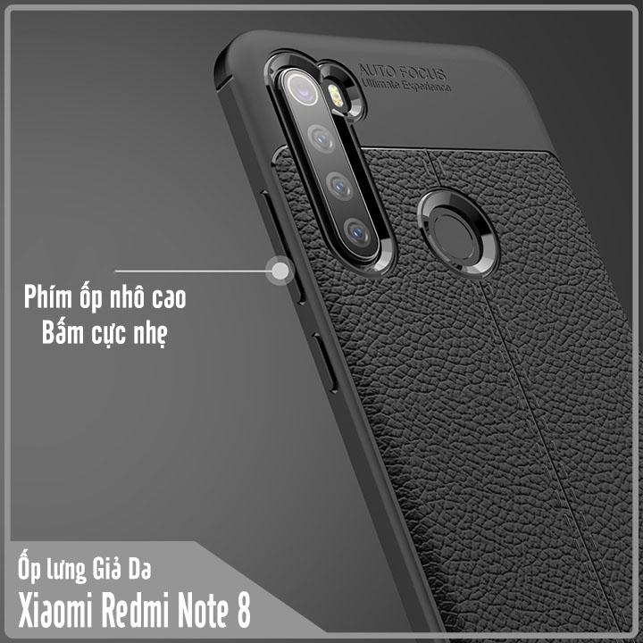 Ốp lưng cho Xiaomi Redmi Note 8 Giả da chống sốc Auto Focus