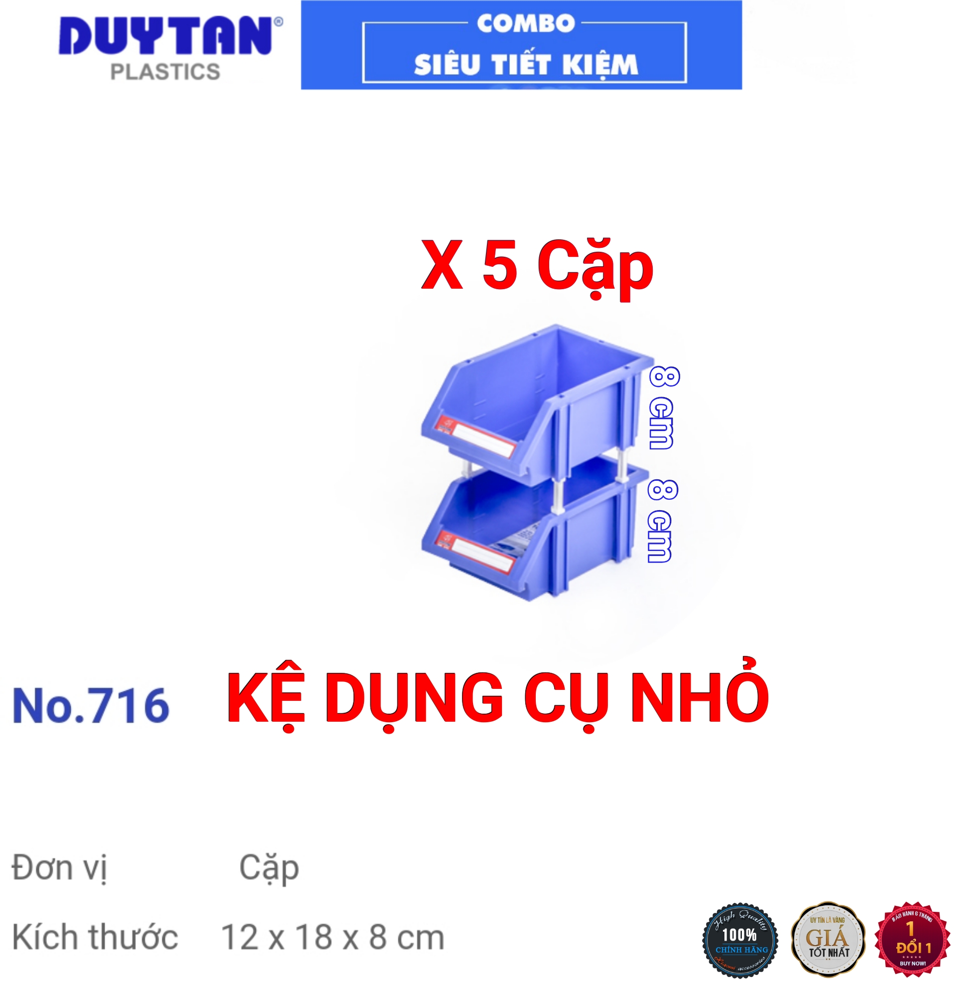 [HCM]COMBO 5 CẶP KỆ DỤNG CỤ NHỎ NO.716 DUY TÂN