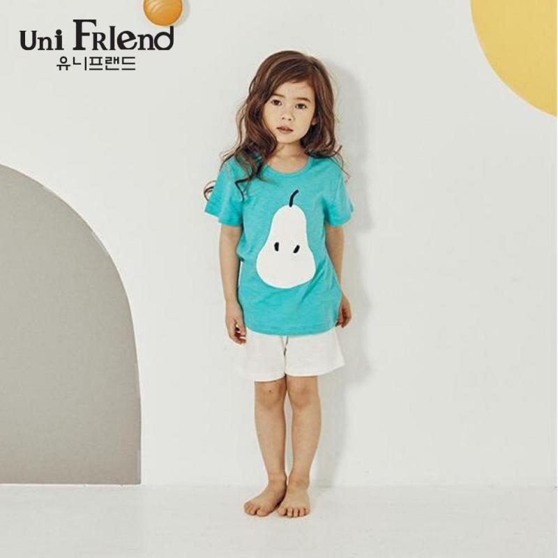 Nơi bán Đồ bộ mặc nhà bé gái Unifriend thun ngắn họa tiết quả lê U9SSTS03
