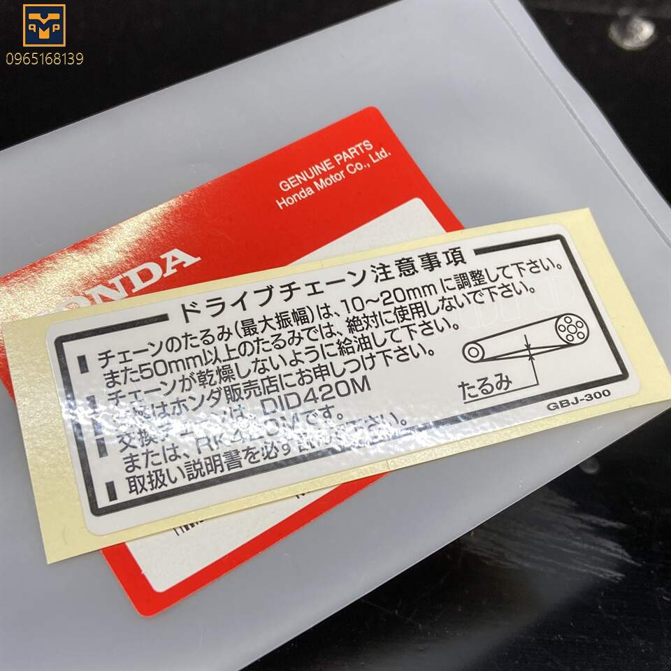 [HCM]Tem chắn xích (tem carte) Cub CD50 CD90 NSR50