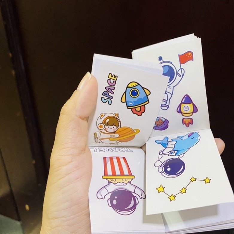 Sổ Sticker Mini Phi Hành Gia Siêu Cute Nhiều Hình