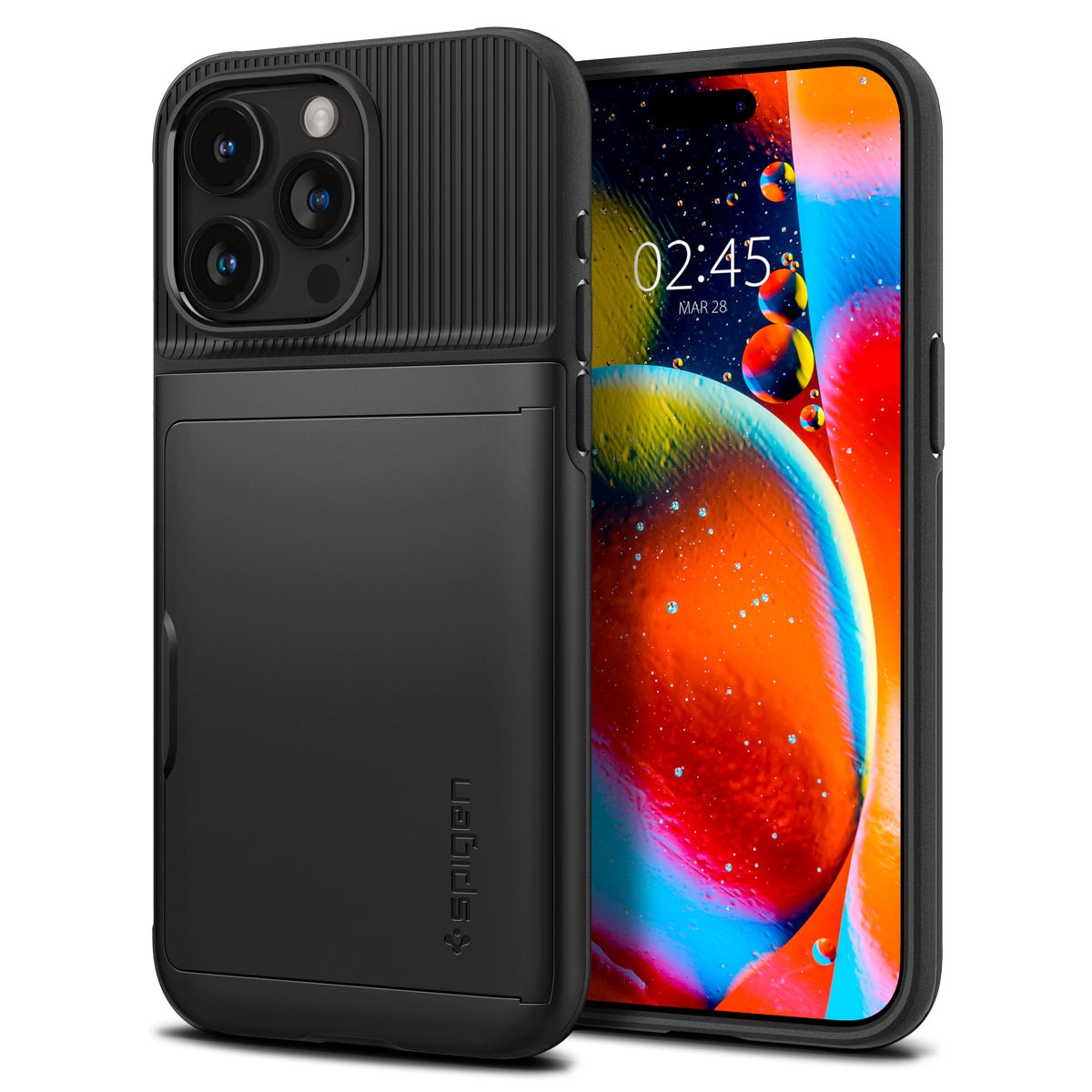 Ốp Lưng Spigen Slim Armor CS iPhone 15 Pro 15 ProMax - Black