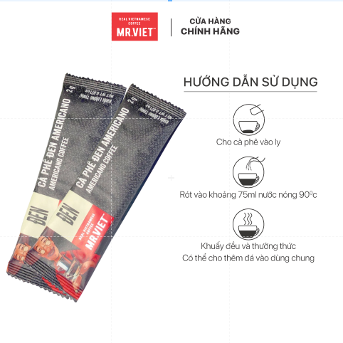 32 HỘP MR.VIET Cà Phê Hòa Tan Đen Americano  (MR.VIET Black Instant Coffee)