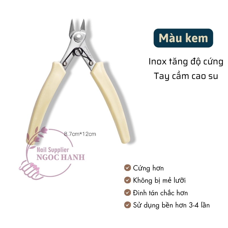 Kềm tháo đá, tháo phụ kiện làm móng, kềm cắt dây chuyền nail nhỏ, cắt kim loại mảnh, mũi kìm ngắn, cứng phá đá - K007