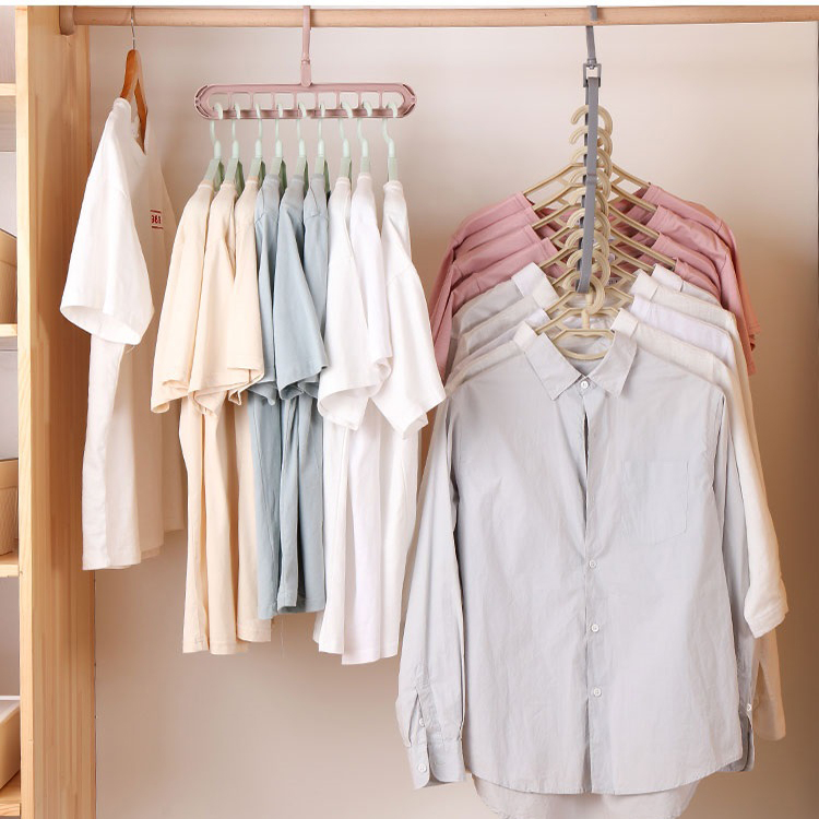 [HCM]Móc Treo Quần Áo Móc Treo Phơi Đồ 9 Lỗ Thông Minh Hai Chiều Ngang Dọc