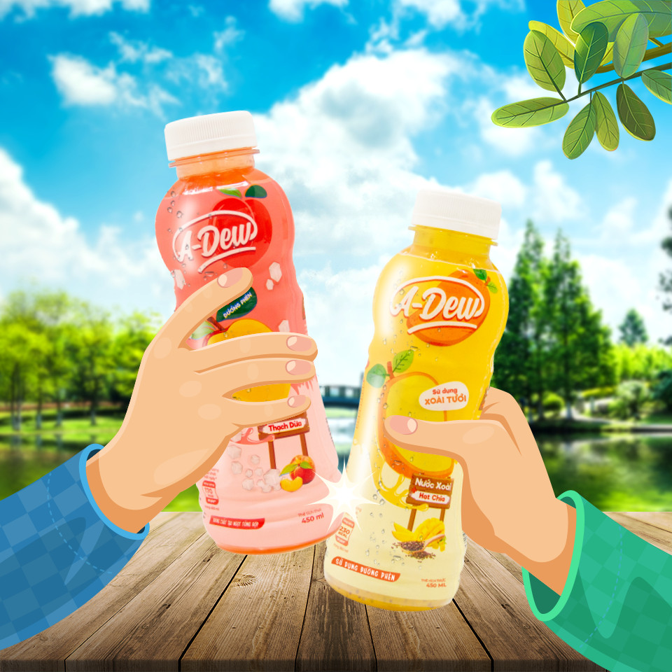 Nước Trái Cây Xoài Hạt Chia A-Dew Chai 450ml
