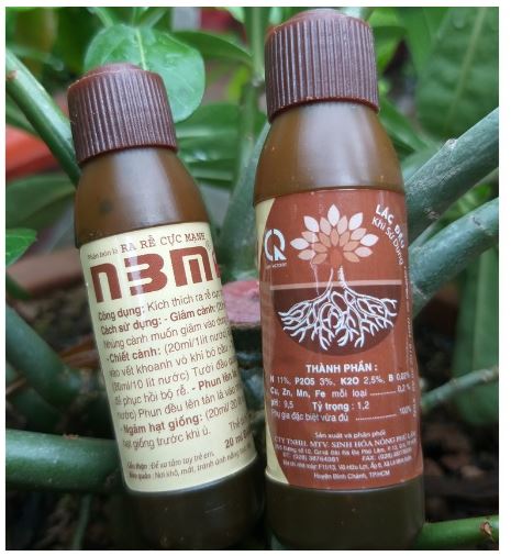 Set 2 chai phân bón kích rễ n3m pro dạng nước 20ml - kích thích ra rễ