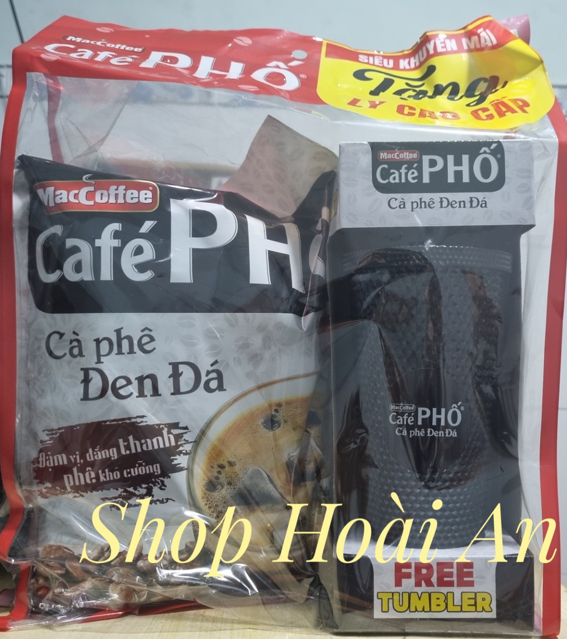 (Túi Lớn) Cà phê phố đen đá bịch ( 50 gói * 16g)