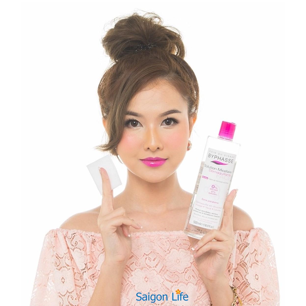 [TẶNG BÔNG] Nước Tẩy Trang Byphasse Micellar Make-up Remover Solution 500ml