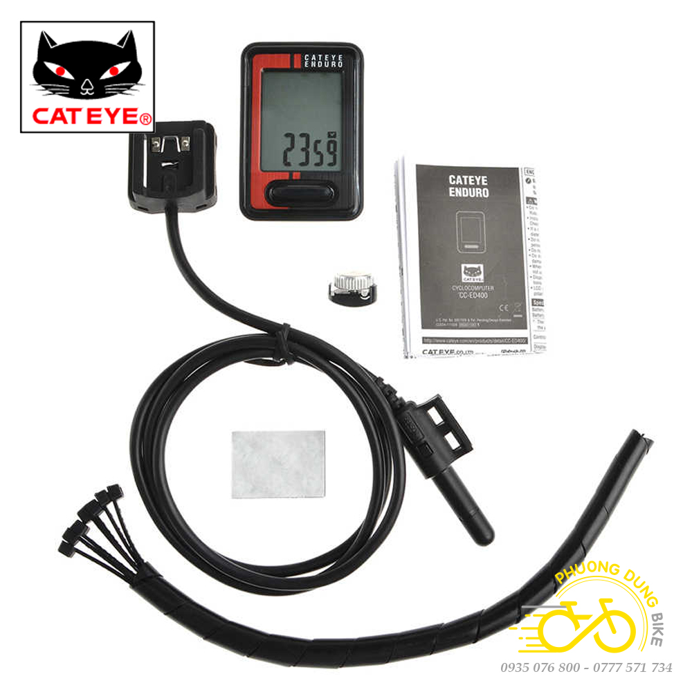 Cateye Enduro Cc-Ed400 Bicycle Speedometer – Wired, Measures Distance, Speed, Genuine