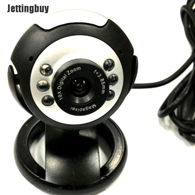 Jettingbuy 6 LED HD Webcam USB 2.0 50.0M PC Camera Web Cam with MIC for Computer PC Round