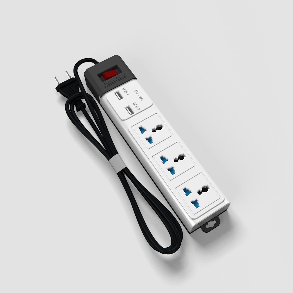 Ổ cắm đa năng USB RẠNG ĐÔNG 3M & 5M Model: OC02.USB 3C/3M/10A