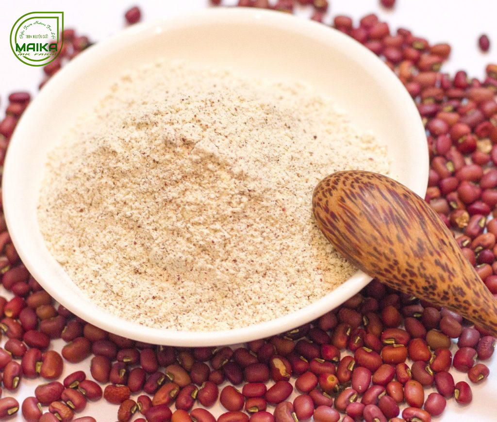 Combo Bột Trà Xanh + Bột Đậu Đỏ - Nguyên Chất MK Farm (100g/hũ)