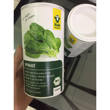 Bột cải bó xôi (rau chân vịt) hữu cơ Raab 210gr