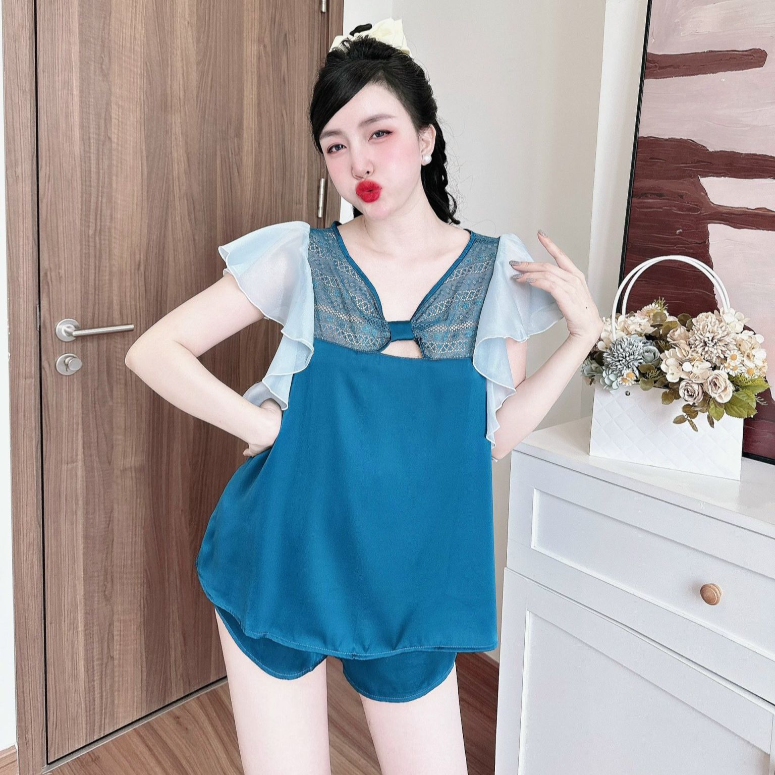 Đồ Ngủ Lụa Bigsize 50-100kg đồ bộ mặc nhà lụa latin mềm mát mặc hè cho nữ