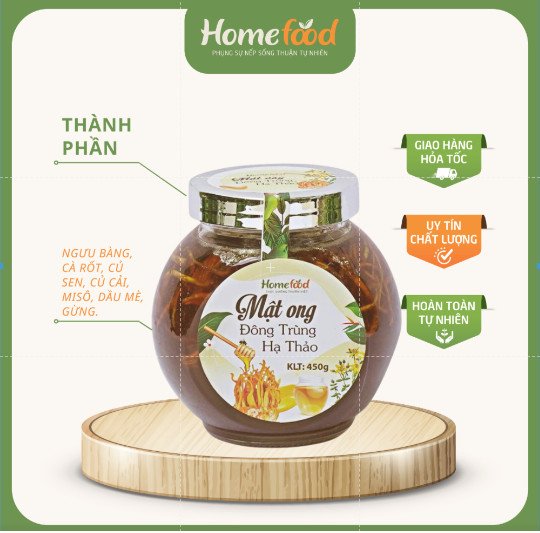 Mật ong đông trùng hạ thảo 450g