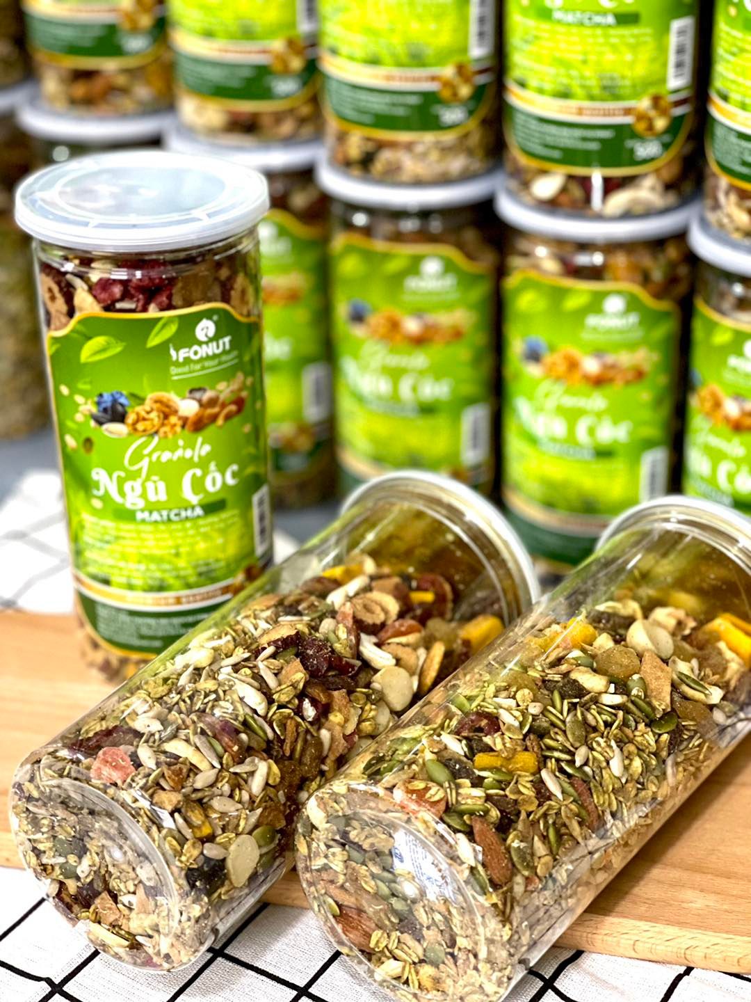 Hạt fonut-ngũ cốc granola vị mật ong 500g - ngũ cốc -granola -giòn - thơm - siêu hạt